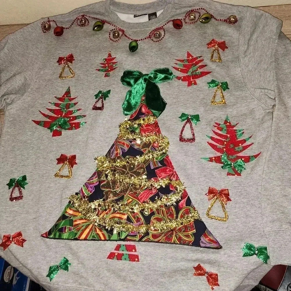 1 of a kind Custom Handmade Ugly Christmas Sweater Mens XL or Womens Plus XXL 2X - Picture 1 of 8